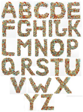 Candy sticks alphabet clipart