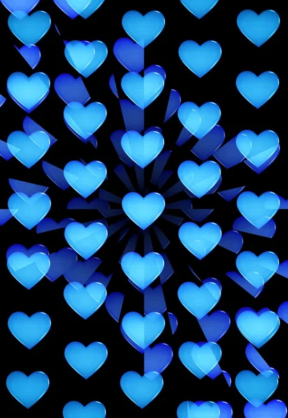 Blauwe hart abstract — Stockfoto