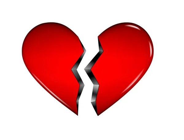 Разбитое 3D сердце — стоковое фото