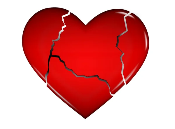 3D cracked heart — Stock Photo, Image