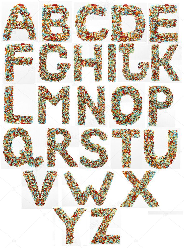 Candy sticks alphabet