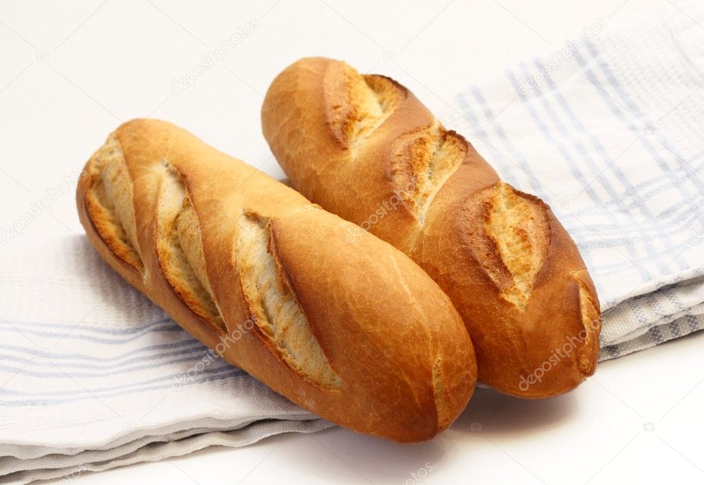 Two fresh baguettes