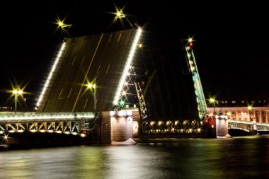 Night Palace Bridge in St.Petersburg, Russia clipart