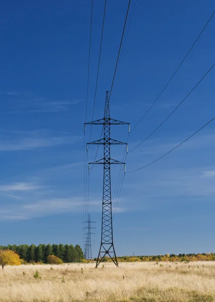 Power line In a row — Stock Photo, Image