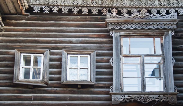 Exotic wooden building of the beginning 20th centuries. — Stock Photo, Image