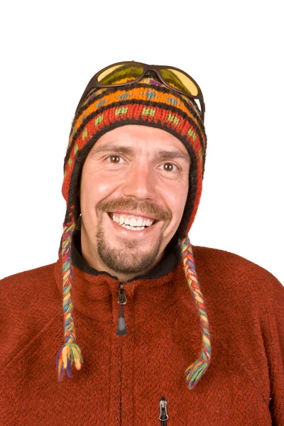 Portrét muže v nepálské klobouku — Stock fotografie