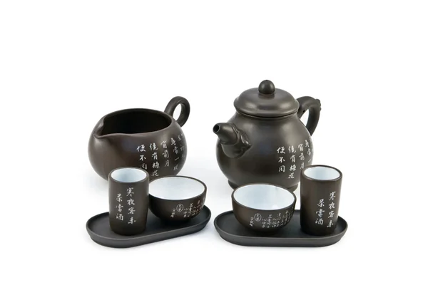 Teapot and cups for tea ceremony — Stock Photo, Image