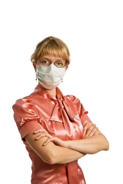 의료 마스크에 여자 — 스톡 사진