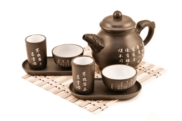 Teekanne und Tassen für Teezeremonie — Stockfoto