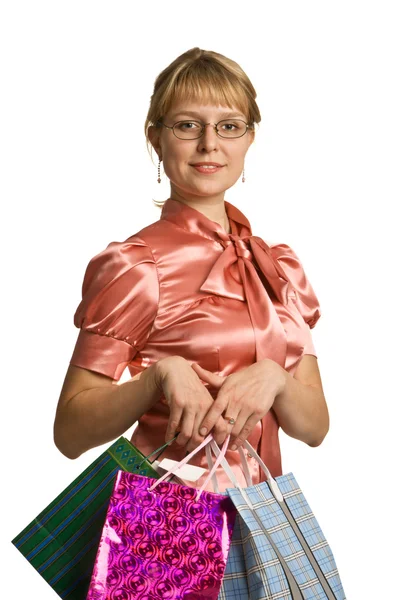 Mulher com sacos de compras — Fotografia de Stock