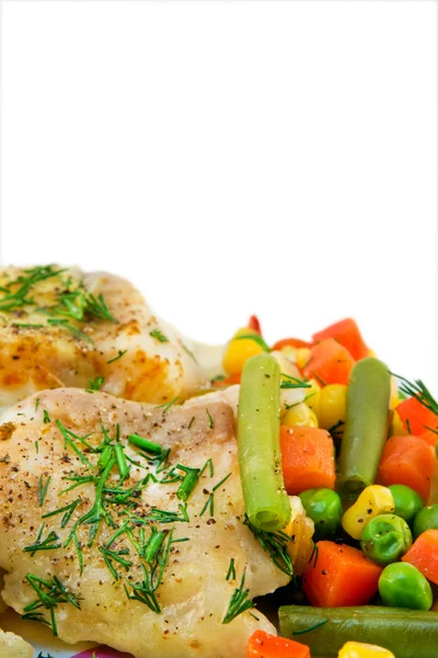 Chicken meat with vegetables — Stock Photo, Image