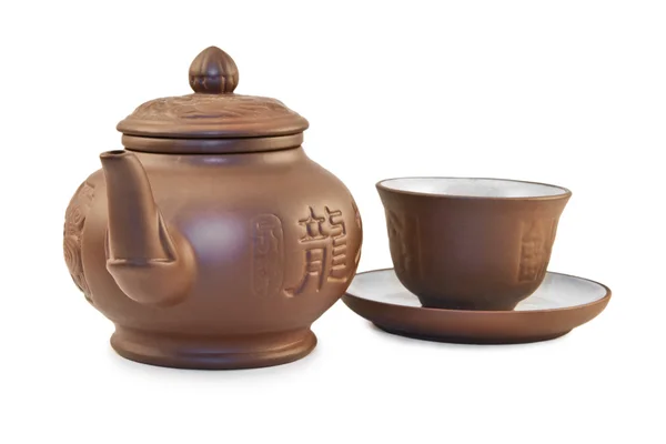 Teapot and cups for tea ceremony — Stock Photo, Image