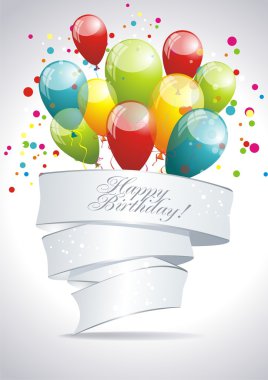 Banner with balloons clipart