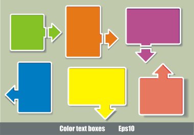 The abstract colored sticker set clipart