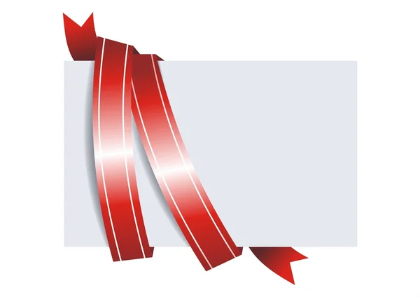 Białe transparent tekstu z czerwoną wstążką — Wektor stockowy
