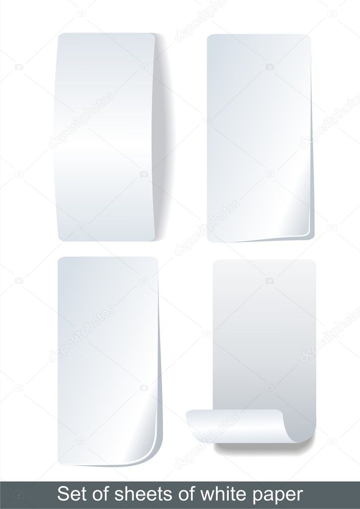 Set of white paper labels
