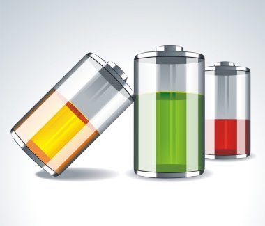 Battery icons clipart