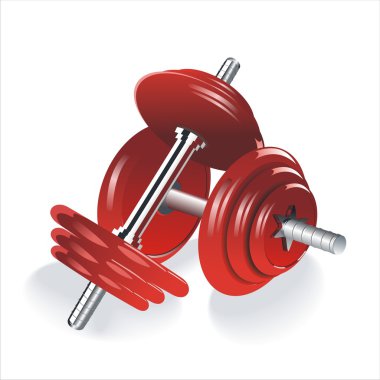 Dumbbells red clipart