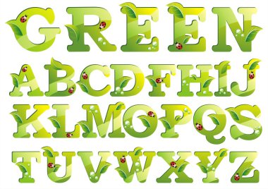 Green alphabet clipart