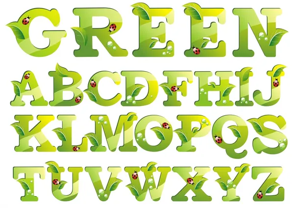 Alphabet vert — Image vectorielle