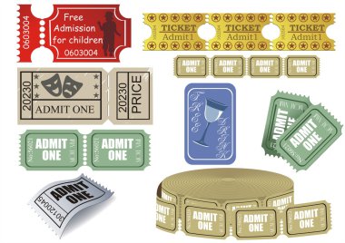 Vector set of tickets clipart