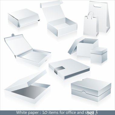 Set of vector white pape clipart