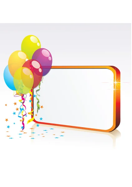 Illustratie voor gelukkige verjaardagskaart met ballonnen — Stockvector
