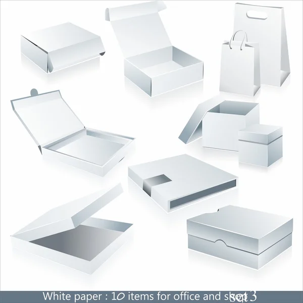 Set of vector white pape — Stock Vector