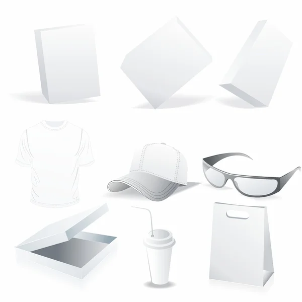 Set of vector white pape — Stock Vector