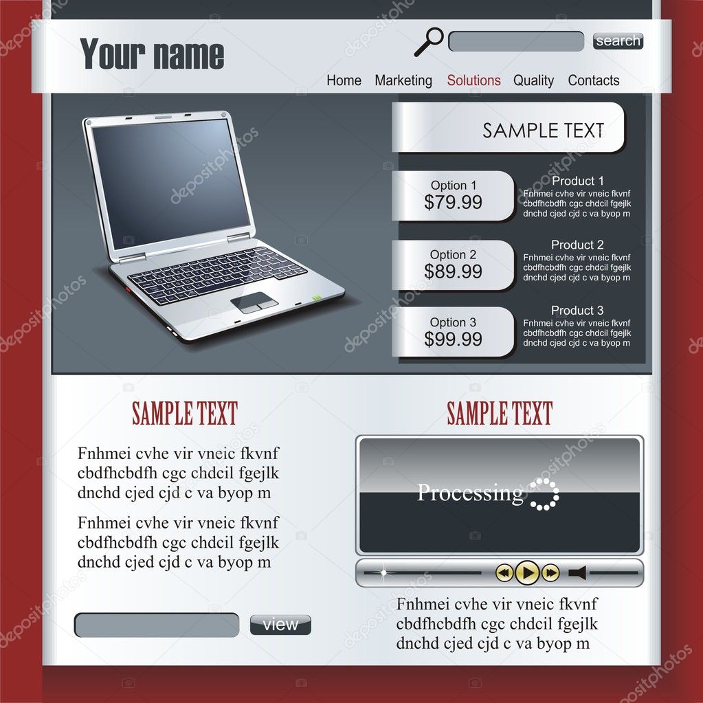 Grey Modern Website Design