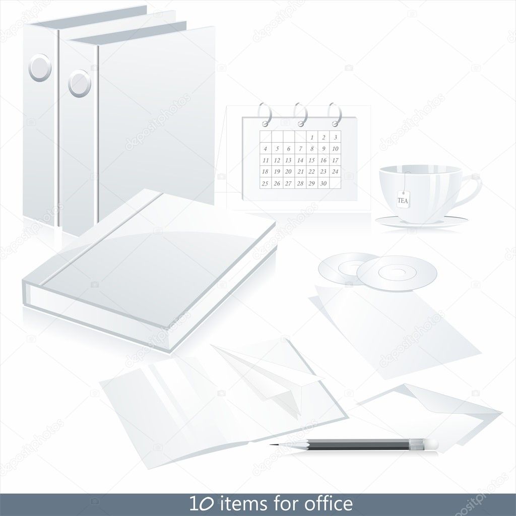 Set of vector white pape