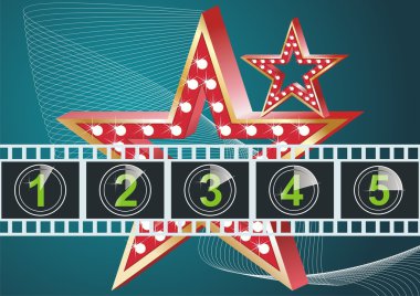 Stars and cinema tape clipart