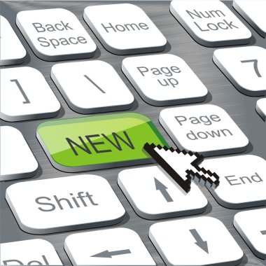 New button on keyboard clipart