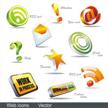 Vector icon set: web clipart