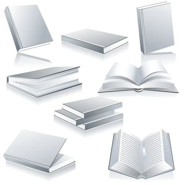 Livres isolés sur blanc — Image vectorielle