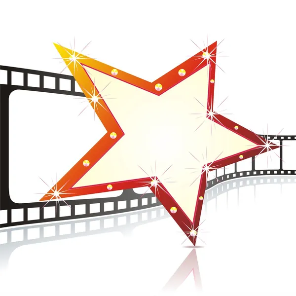 Estrellas y cinta de cine — Vector de stock