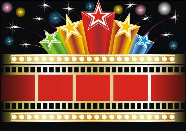 Estrelas e fita de cinema —  Vetores de Stock