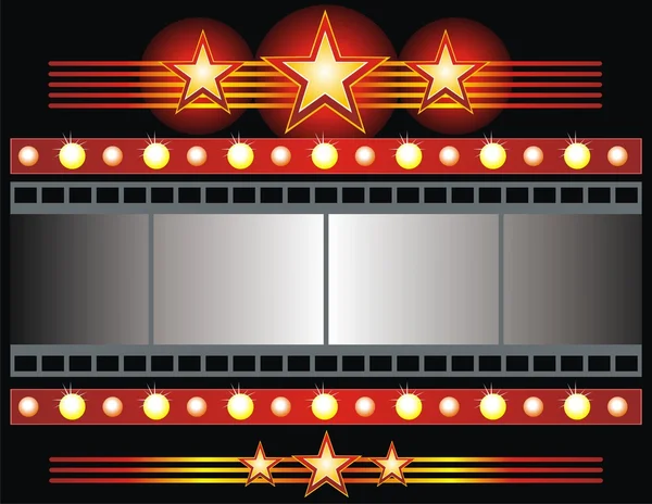 Estrelas e fita de cinema — Vetor de Stock
