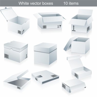 White boxes clipart