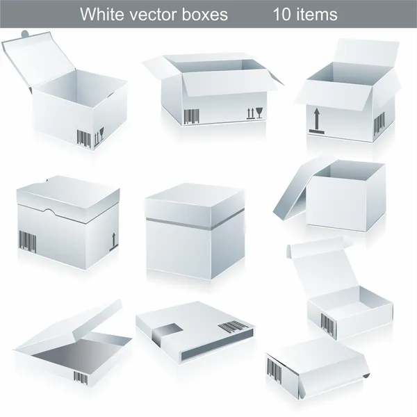 Vita lådor — Stock vektor