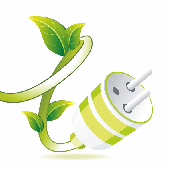 Green plug — Stock Vector
