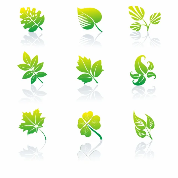 Green icons and graphics — Stock Vector