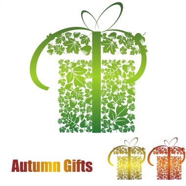 gift icon with leaf clipart