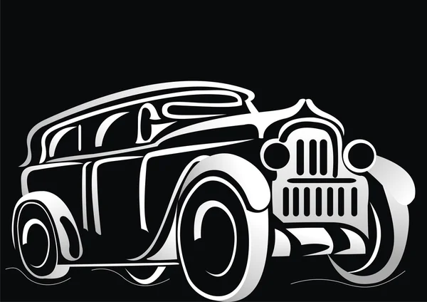 Silhouette de la vieille voiture — Image vectorielle