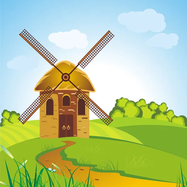 Ветряная мельница — стоковый вектор