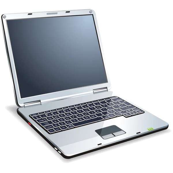Laptop geïsoleerd op wit — Stockvector
