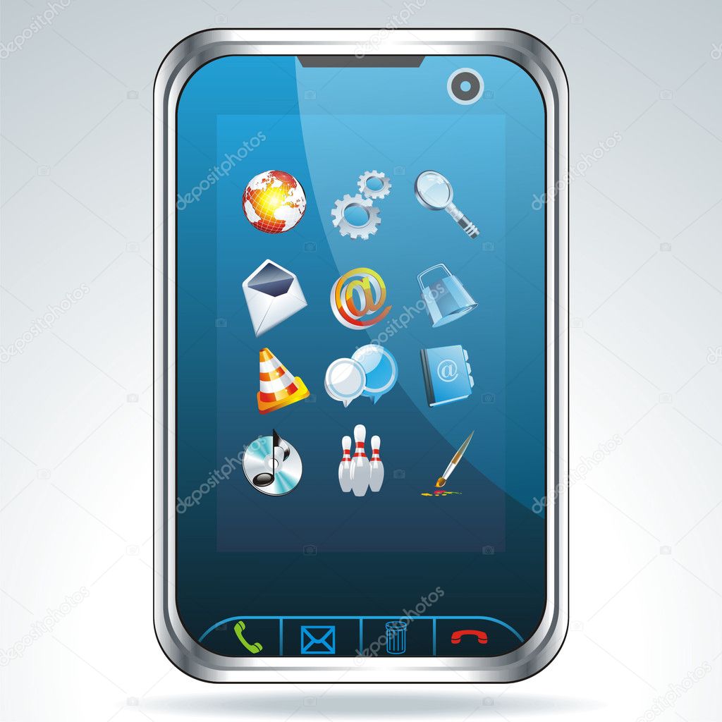 Mobile phone with icons