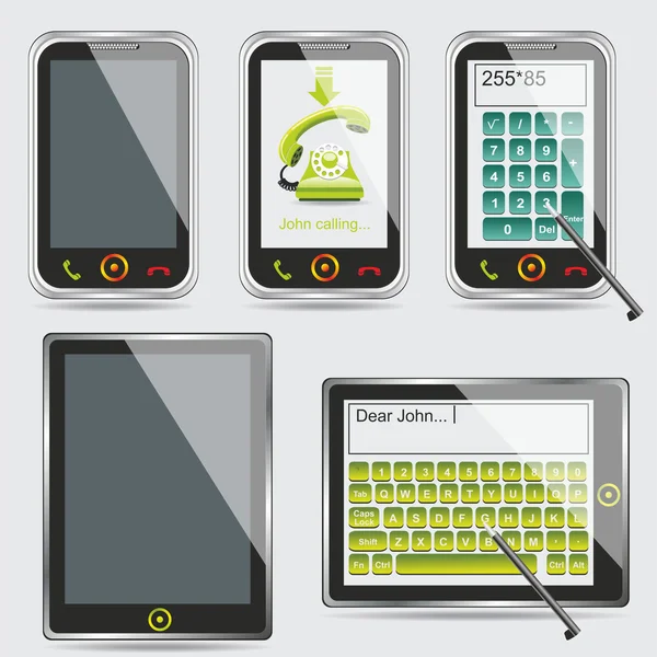 Tablet pc a smartphone — Stockový vektor