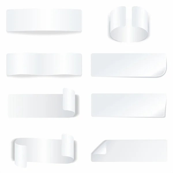 Etiquetas y pegatinas de papel blanco — Vector de stock