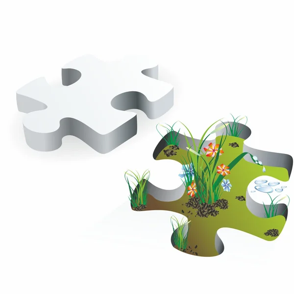 Metafora dei puzzle — Vettoriale Stock